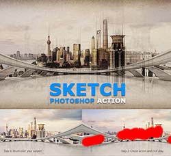 极品PS动作－素描草图（新版）：Sketch Photoshop Action
